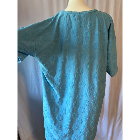 Olly & Beth Blue Flower Terry-Cloth Dress - Large - Picture 4 of 8